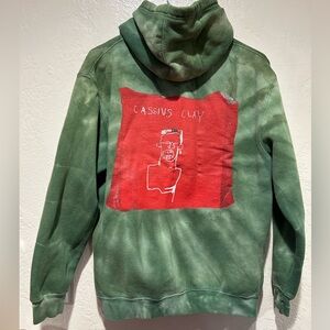 Jean-Michel Basquiat‎ green tie dyed Cassius clay miles Davis small hoodie